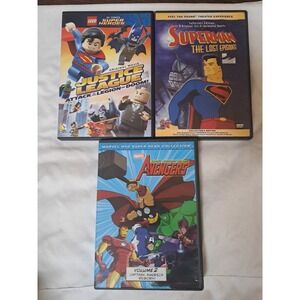 LEGO Justice League Doom + Superman Lost Episodes + Avengers Vol 2 DVD Lot